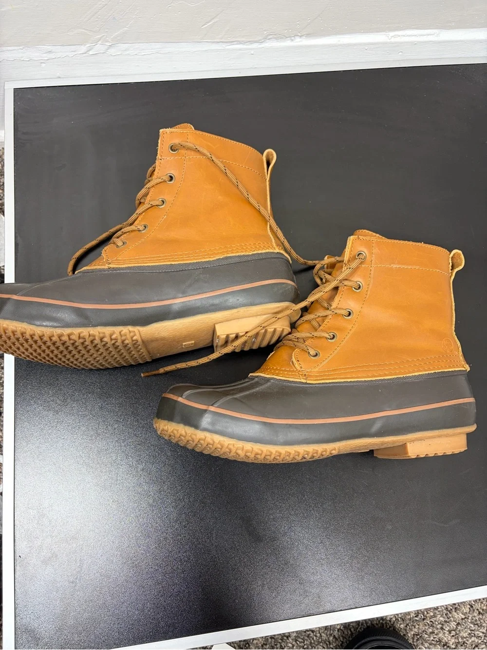 Northside Duck Boots Men’s Size 9 Brown Leather Waterproof Rain‎ Snow Winter